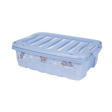 Imagem de Caixa Organizadora Grande Infantil Gran Box Com Alça E Trava 8,5 Litros Plasútil Bebê (Urso azul)