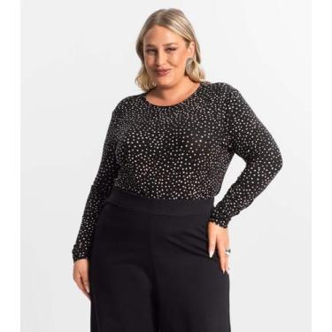 Imagem de Blusa Feminina Manga Longa Plus Size Secret Glam Preto, Plus G4, Preto