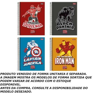 Imagem de Caderno college 160f 10 materias marvel comics - foroni
