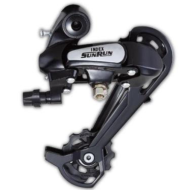 Imagem de Cambio Traseiro Sunrun 7v Index Preto Cage Longo Bike Mtb 