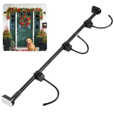 Imagem de Gancho de guirlanda para moldura de porta da frente, ajustável para portas de 45,7 a 203 cm (grande), suporte resistente de decoração de Natal de Halloween para grinaldas, luzes e muito mais | sem