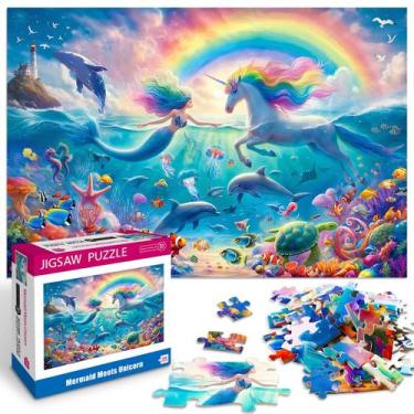 Imagem de Quebra-cabeça Yokachi Mermaid Unicorn 100 peças para crianças de 6 a 1