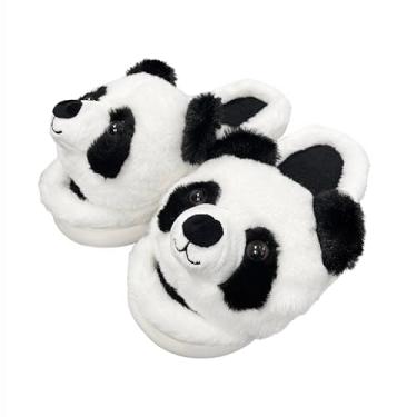 Imagem de ooohyeah Pantufas femininas fofas de animais engraçadas e fofas antiderrapantes para mulheres, Panda Smiles, 5-6