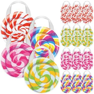 Imagem de Sweetude 24 peças de doces Candyland Party Goodie Bag Non Woven Lollipop Candy Tote Treat Bags Candyland Sweet Candy Theme Party Favors Supplies Decorações para aniversário casamento chá de bebê, 4
