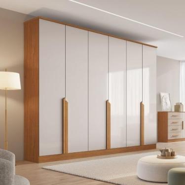 Imagem de Guarda Roupa Casal 6 Portas em MDF Bianca Bianchi, Nature Off White