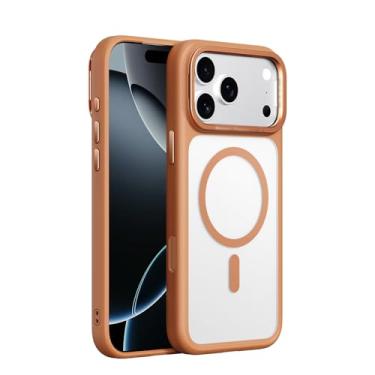 Imagem de LYJSMGZ Capa com suporte para Iphone17pro Max/17/17Pro/17Air, câmera magnética proteção surround evita impressões digitais, capa antiderrapante, laranja, 17Pro