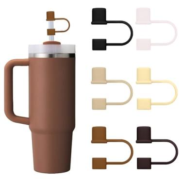 Imagem de 6 peças de tampas de palha de silicone compatíveis com copo Stanley de 850.5-1,134.0 g copo com alça de 10 mm tampa reutilizável tampa de tampa para acessórios Stanley Cup (cor 2)