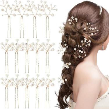Imagem de Acessórios de cabelo Landical Baby's Breath Hair Pins for Bride