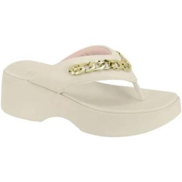 Imagem de Tamanco moleca plataforma corrente 5503.117, Branco off, 37