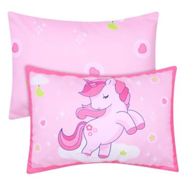Imagem de UOMNY Fronhas para bebês, 13 x 18 12 x 16 14 x 19 capa de travesseiro de unicórnios pacote com 2 fronhas pequenas para travesseiro de viagem