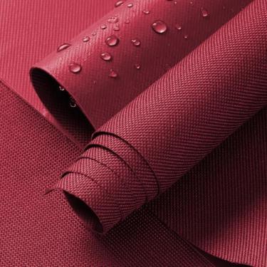 Imagem de ANMINY Tecido de lona 100% à prova d'água da The Yard 147.3 cm W 600D Tecido marinho para estofamento com PVC Ripstop Outdoor Cordura Oxford Material para capas de móveis Tenda Auto, 1 jarda vinho