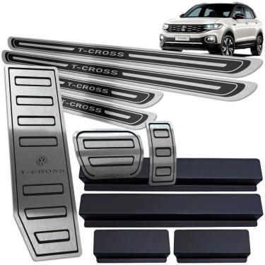 Imagem de Descanso + Pedaleiras + Soleiras T-Cross Gravação Preto AR