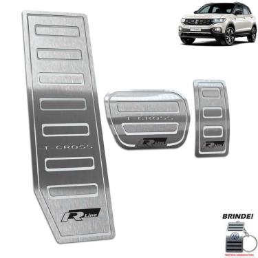 Imagem de Descanso + Pedaleiras T-Cross R-Line Gravação em Prata