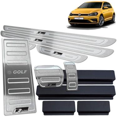 Imagem de Soleiras Pedaleira Auto Descanso Golf R-line 18 19 Prata AR