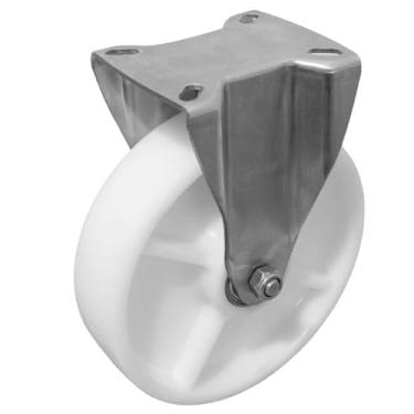 Imagem de Roda Rodízio inox 8x2 fixa para Carreta Lancha Jet Até 800kg