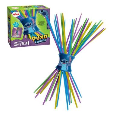 Imagem de Jogo Infantil Puxa Espinho Stitch Disney Elka Com 32 Varetas Divertido