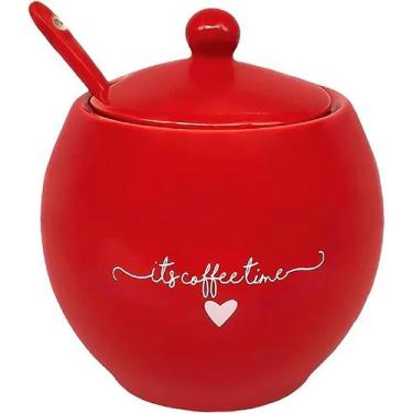 Imagem de Açucareiro Lamour Vermelho 350ml Porcelana PCLN176 VM - Hauskraft - ET