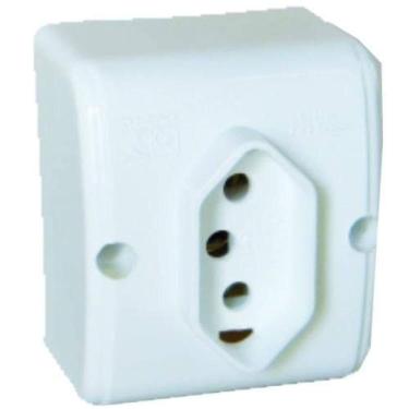 Imagem de Tomada 3p 20a Branca Externa - Conjunto Mectronic