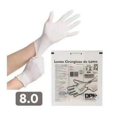 Imagem de Luva latex cirurgica esteril c/ po tam 8,0 cod 212401 descarpack