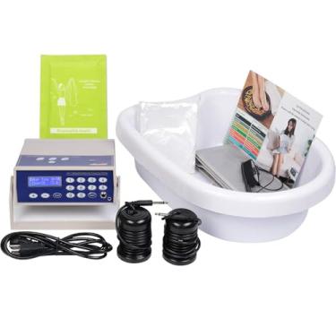 Imagem de Vitaciti Ion Ionic Detox Machine Foot Bath Aqua Cleanse Spa Sistema De Hidrogênio Negativo Com Bacia De Banheira Profissional, Forros, 2 Matrizes De Limpeza De Íons, Cinto Infravermelho Distante E Pul