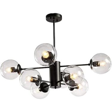 Imagem de Lustres Sputnik de latão 6 luzes, luminárias de teto industriais rústicas de meados do século, luminárias pendentes compatíveis, decoração moderna