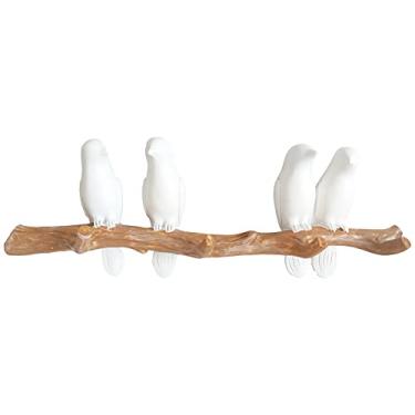 Imagem de Bird Hat Hook,Wall Rack Hanger Decor Hooks,Tree Branch with Unique Hanging White Dove for Coat Towel Key Clothes in Bathroom Kitchen Bedroom Living Room(4 Birds)