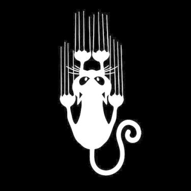 Imagem de 1 Adesivo Gato Arranhado 37,65 cm X 20 cm - Branco - Jhow Adesivos