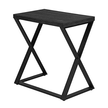 Imagem de Mesa de cabeceira X-Design de 61 cm, mesa de canto lateral para sofá, prateleira de armazenamento preta