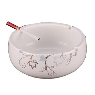 Imagem de Cinzeiros para Cigarros Azul e Branco Cerâmica Europeia Retro Sala de Estar Cinzeiro Boutique Grande Prático Cinzeiro de Cerâmica Elegante Personalidade Criativa Escritório Cinzeiro Redondo Decoração