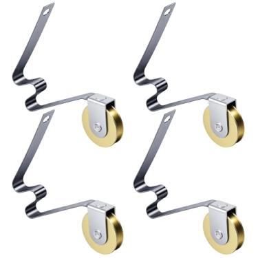 Imagem de Pacote com 4 rolos de substituição para porta de tela deslizante, roda de rolamento de esferas de 0,98 polegadas, mola de tensão deslizante de metal serve para rolos lisos resistentes B638 B687 B639