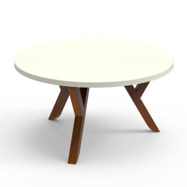 Imagem de Mesa de Centro Redonda Ipiranga Off White e Amêndoa