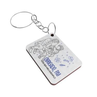 Imagem de Kit 50 Chaveiros para Lembrancinha do Dia dos Pais  MDF Branco - R9 De