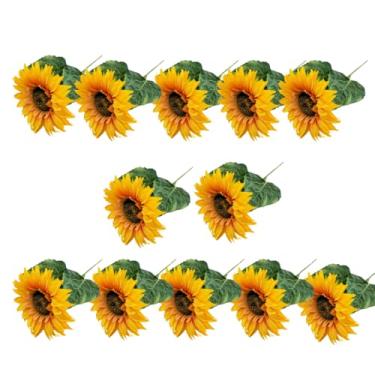 Imagem de Flor Girassol Kit 12 Unidades Artificial Realista 47cm