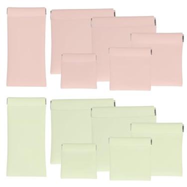 Imagem de 12 unidades pequena bolsa de maquiagem para bolsa de couro PU mini bolsas de cosméticos portáteis para mulheres, 5 tamanhos porta-moedas, batom, joias cosméticas, organizador de acessórios, bolsa de