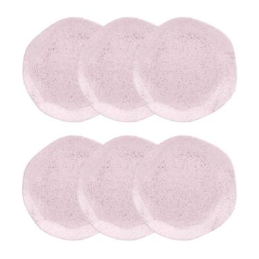 Imagem de kIT 6 Pratos Sobremesa 21,5cm Ryo Pink Sand Porcelana Oxford