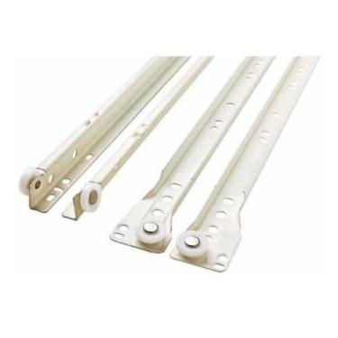 Imagem de Corrediça Branca Trilho Para Gavetas 45cm 4 Jogos - Bigfer 