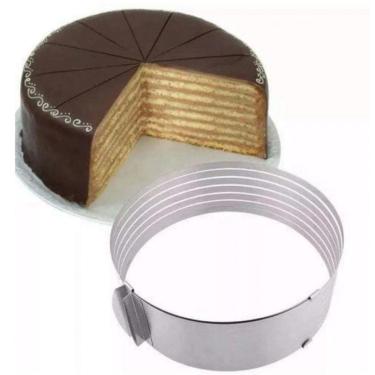 Imagem de Aro Cortador Para Bolo 7 Camadas Aço Inox Ajustavel Carol