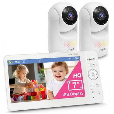 Imagem de Babá Eletrônica de Vídeo Digital Twin 17 cm VTech Advanced HQ Max com Panorâmica, Inclinação, Zoom, Luz Noturna Multicolorida Adaptativa