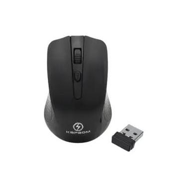Imagem de Mouse sem Fio 2.4GHz, Preto, Receptor USB Nano, Alcance 10m, Compatível com Windows e Mac