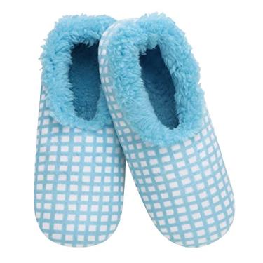 Imagem de Snoozies Meias femininas forradas com sherpa – Pantufas felpudas, fofas e aconchegantes para mulheres com sola antiderrapante, Turquesa, Small