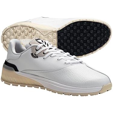 Imagem de adidas Tênis de golfe masculino Rebelcross Spikeless, Calçado branco/cinza mágico/âmbar pulsante, 39