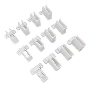 Imagem de Fafeicy Suporte de Extremidade de Prateleira de Arame, Suporte de Parede de Prateleira de Armário de Plástico Branco de 12 Peças, Resistente para Organizador de Rack de Arame na Despensa do Armário