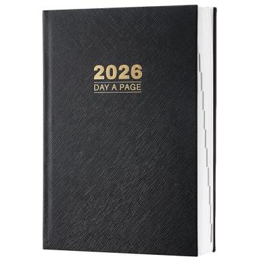 Imagem de Diário 2026 - Diário 2026 página inteira por dia, calendário de página A, janeiro de 2026 - dezembro de 2026, 14,7 cm x 21,3 cm, agenda para 365 dias - capa dura preta