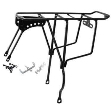 Imagem de menolana Suporte de bagageiro traseiro de bicicleta, montagem simples, assento traseiro de bicicleta sólido, suporte de carga para entrega ao ar livre, Preto