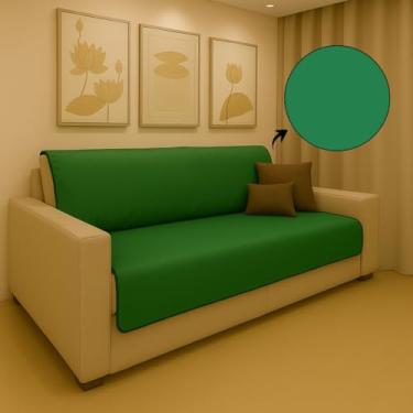 Imagem de Manta Protetora para Sofá Impermeável. Uso Geriátrico, Pet e Infantil. Contra Pelos e Liquidos. Cores (verde bandeira)