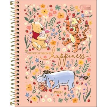 Imagem de Caderno Pooh Colegial Espiral Capa Dura TILIBRA - 10 Matérias 160 Folhas (Rosa)