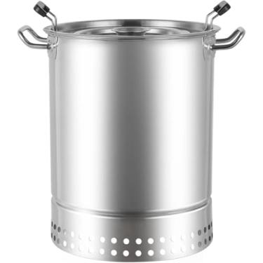 Imagem de Churrasqueira De Barril De Carvão Para Fumantes, Fogão Para Churrasco, Churrasqueira De Aço Inoxidável Para Churrasqueira Com Espetos De Espetinho De 20 Peças, Cesta De Grelh, Two layers Small