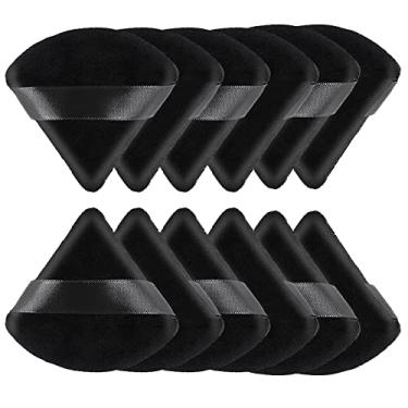 Imagem de Puff de pó triangular, pó cosmético facial, aveludado, triangular, macio, esponjas de base de maquiagem molhadas e secas para contorno do rosto, sob os olhos e cantos, ferramentas de maquiagem de