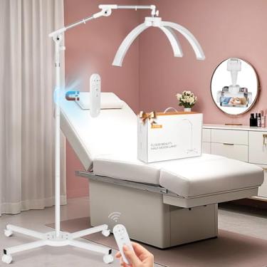 Imagem de HITTI Luz de cílios para tecnologia de cílios, nova atualização de 2025, lâmpada LED de meia lua com base de rolamento de 4 rodas, artistas de tatuagem de luz esteticista, beleza - brilho ajustável