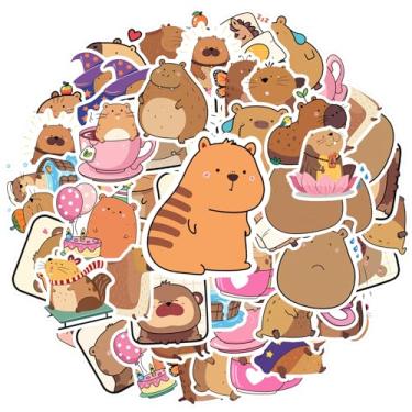 Imagem de 35 peças adesivos fofos animais roedores castores professor recompensa adesivos brinquedo bolha para guitarra, laptop, capacete, skate, laptop, bagagem, álbum de recortes, diário adesivo